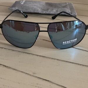 Kenneth Cole Reaction Black Aviator Sunglasses